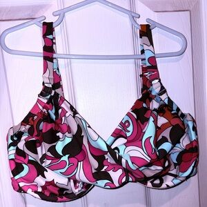 34D Colorful Patterned Bikini Top